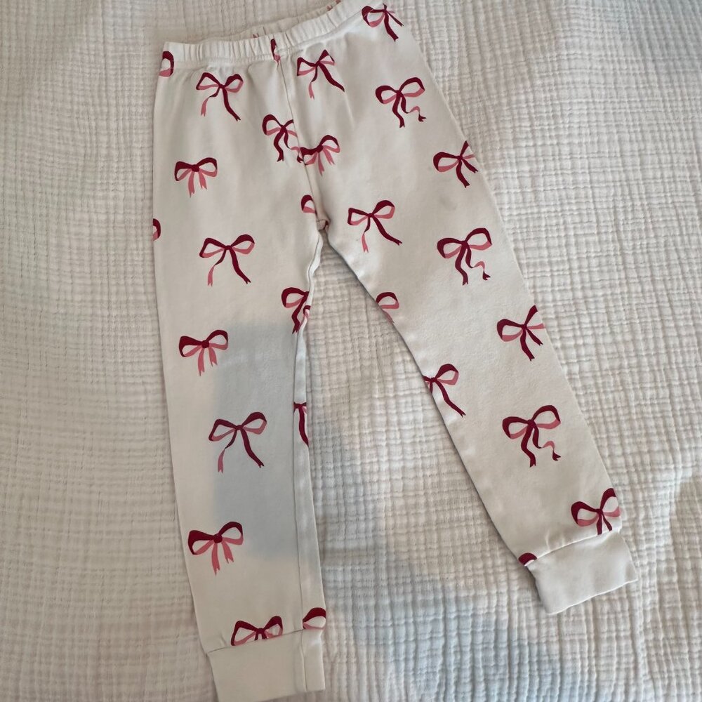 Sleepy Doe Girl's Size 7-8 Bow Print Cotton Jersey Pajama Set - Picture 9 of 14